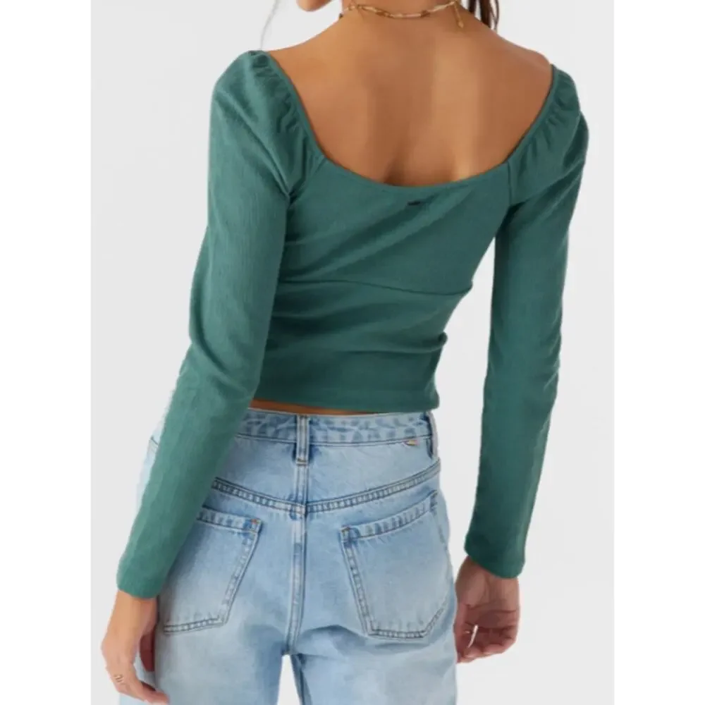 NEW O'Neill Kristina Silver Pine Long Sleeve Center Twist XL